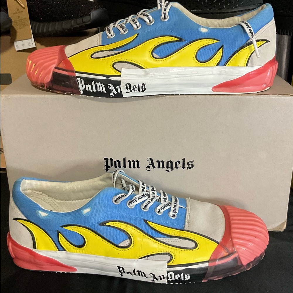 Palm Angels Flame Sneakers - Blue, Yellow, Red